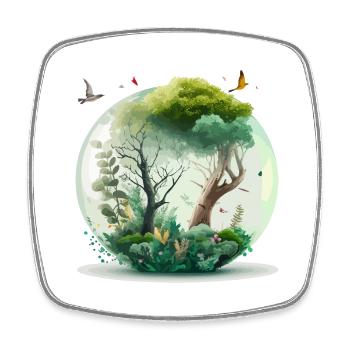 La forêt miniature - Magnet carré - blanc - Devant