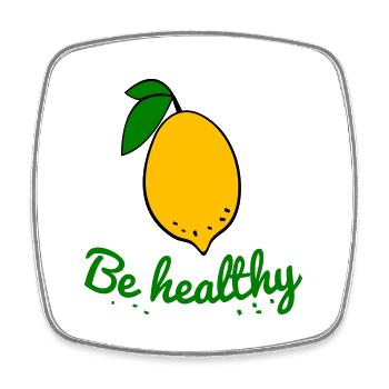 Lemon, Health - Square fridge magnet - white - Front