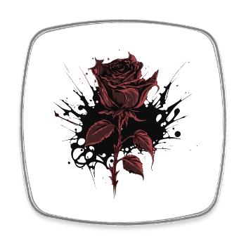 Red Rose Goth Gothic - Square fridge magnet - white - Front