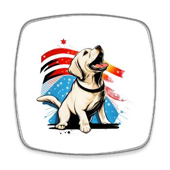Labrador Dog USA Cadeau - Magnet carré - blanc - Devant