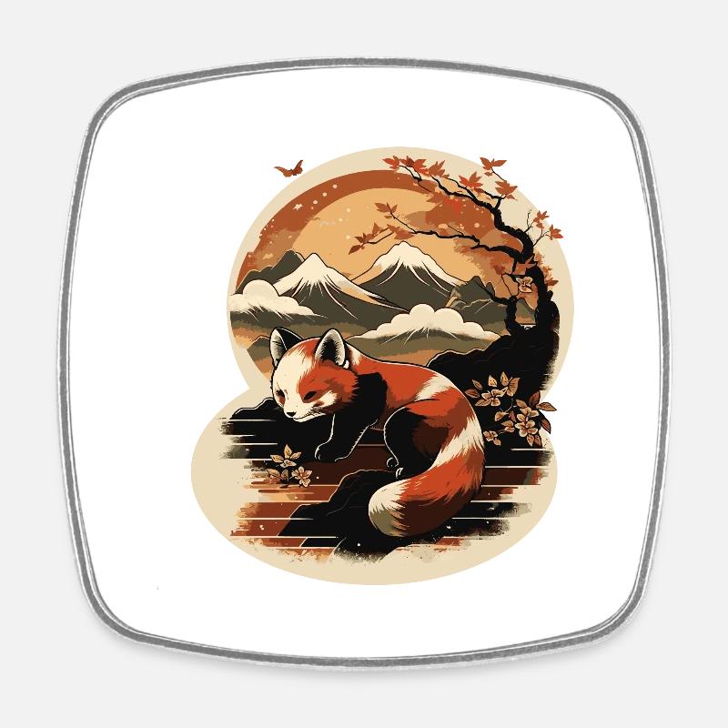 red panda 8 - Magnet carré - blanc