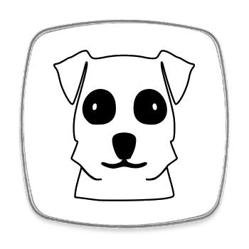 Hundekopf Terrier Hund Motiv - Viereckiger Kühlschrankmagnet - Weiß - Vorne