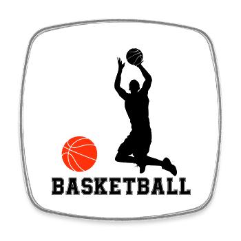 Basketball - Viereckiger Kühlschrankmagnet - Weiß - Vorne