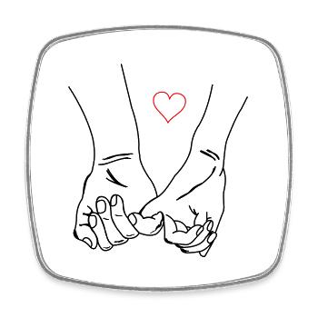 Hands Love - Square fridge magnet - white - Front