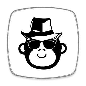 Monkey Cool Gangster - Magnet carré - blanc - Devant