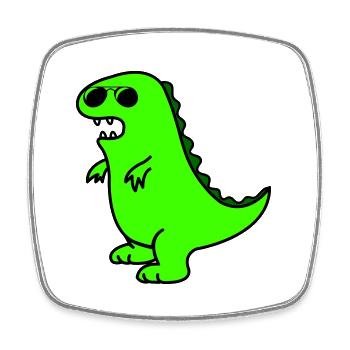 cool dino - Square fridge magnet - white - Front