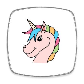 Einhorn Regenbogen Rosa - Viereckiger Kühlschrankmagnet - Weiß - Vorne