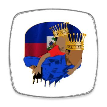 Haiti Haitian Flag Father Child I Gift - Square fridge magnet - white - Front
