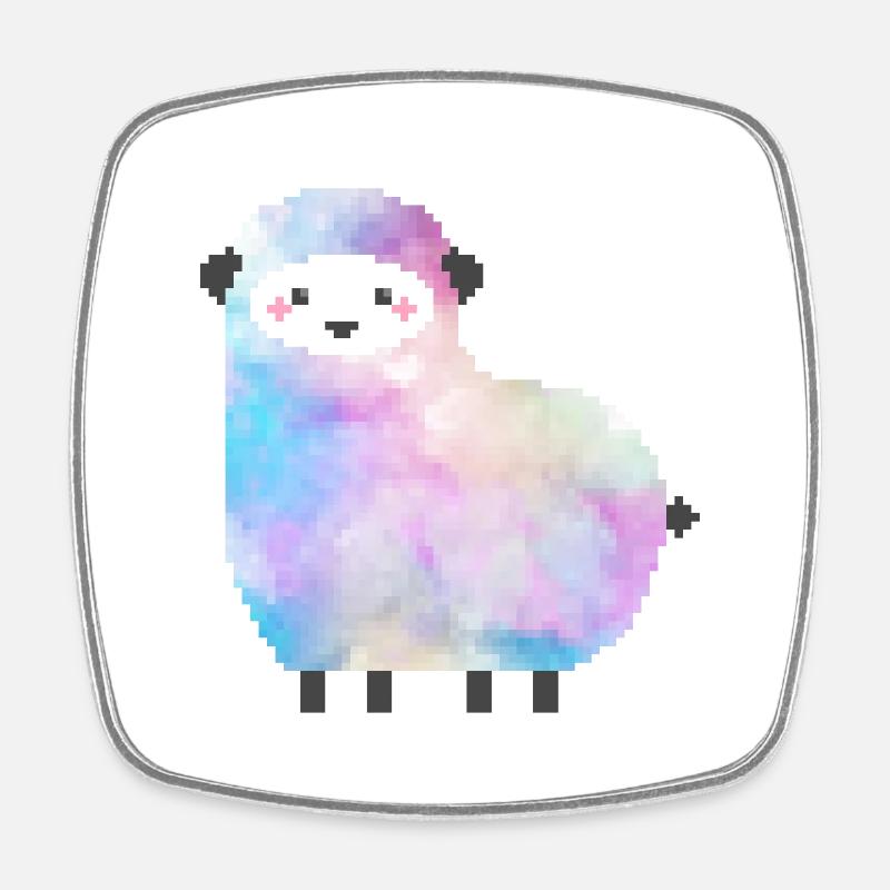 Mouton mignon Pixel Art - Magnet carré - blanc