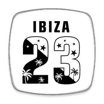 Ibiza 23 - Square fridge magnet - white - Front