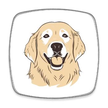 Golden Retriever - Viereckiger Kühlschrankmagnet - Weiß - Vorne