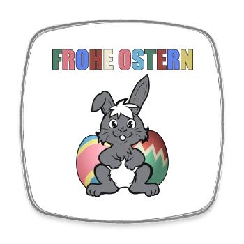 FROHE OSTERN - Viereckiger Kühlschrankmagnet - Weiß - Vorne