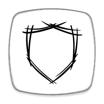 Schild / Wappen Symbol. Hand gezeichnet. Vorlage - Viereckiger Kühlschrankmagnet - Weiß - Vorne