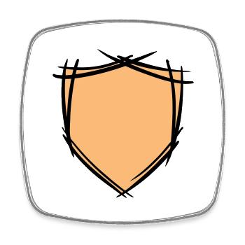 Schild / Wappen Symbol. Hand gezeichnet. Vorlage - Viereckiger Kühlschrankmagnet - Weiß - Vorne