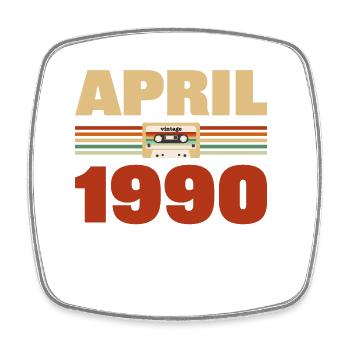 33e anniversaire Avril Né 1990 Idée cadeau - Magnet carré - blanc - Devant