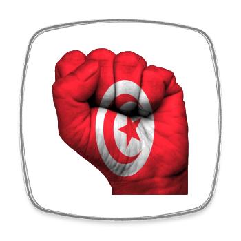 Fist Tunisia - Square fridge magnet - white - Front