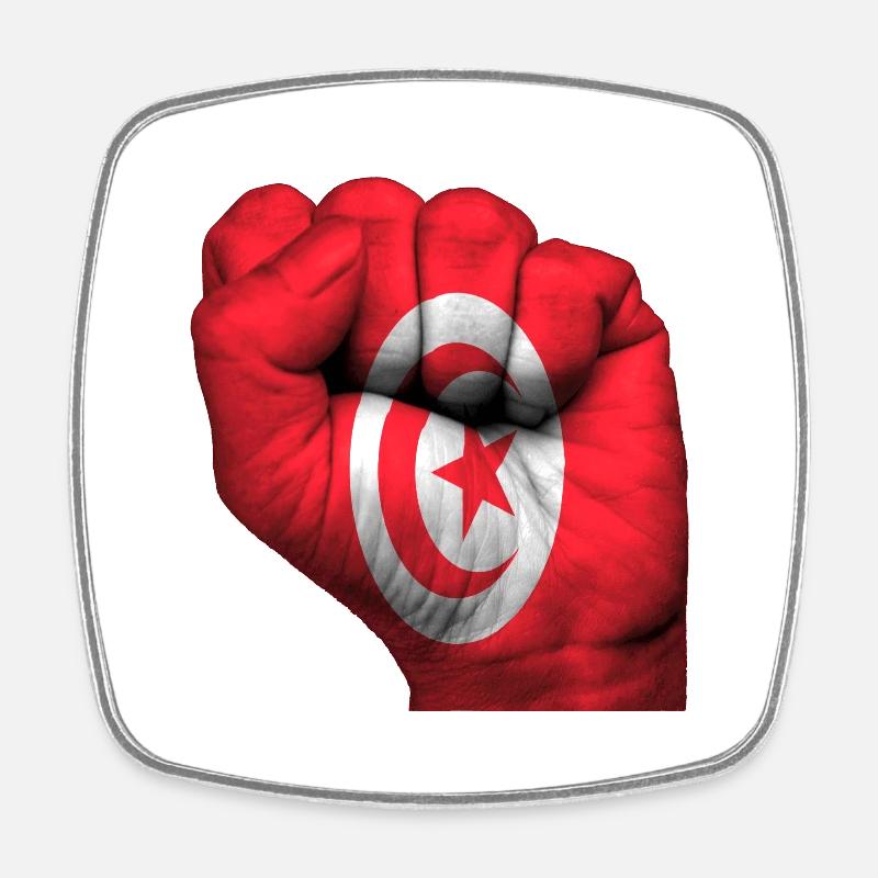 Fist Tunisia - Square fridge magnet - white