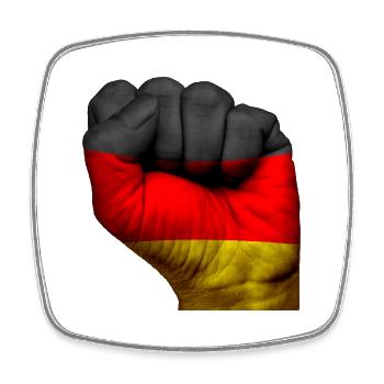 Fist Allemagne - Magnet carré - blanc - Devant