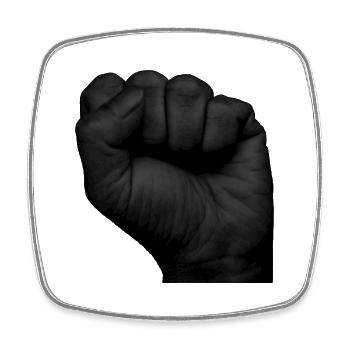 Fist Black Lives matter - Magnet carré - blanc - Devant