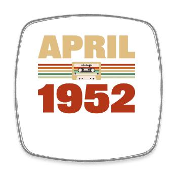71. Geburtstag April Jahrgang 1952 Geschenkidee - Viereckiger Kühlschrankmagnet - Weiß - Vorne