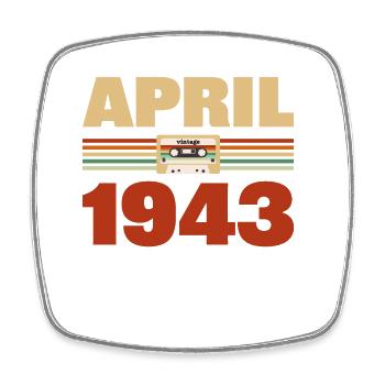 80e anniversaire Avril Né en 1943 Idée cadeau - Magnet carré - blanc - Devant