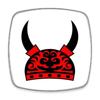 Viking Helmet - Square fridge magnet - white - Front