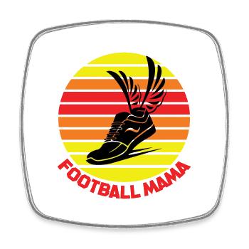 NEVER UNDERESTIMATE THE POWER OF A SOCCER MAMA! - Square fridge magnet - white - Front