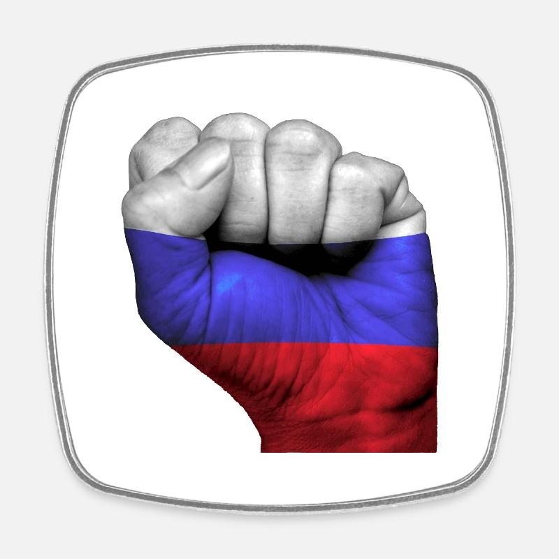Fist Russia - Square fridge magnet - white