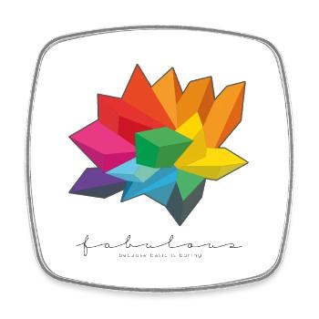 Pride - fabulous, because basic is boring - Square fridge magnet - white - Front