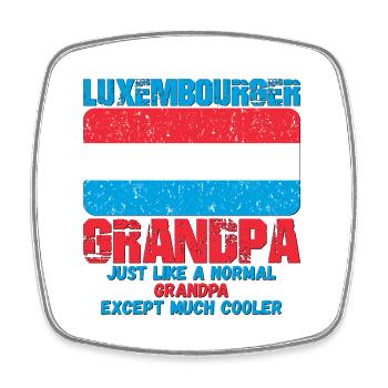 Luxenburger Großvater - Luxembourger grandpa - Viereckiger Kühlschrankmagnet - Weiß - Vorne