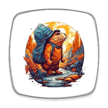 Mole rat has not yet reached its goal - Square fridge magnet - white - Front