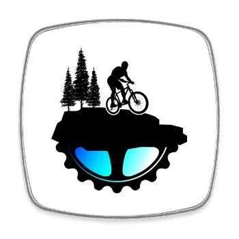 Bicycle Bicycle Chain Mountain Bike BIKETRAIL - Square fridge magnet - white - Front