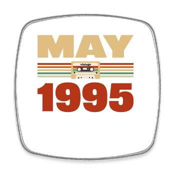 28th Birthday May Vintage 1995 Gift Idea - Square fridge magnet - white - Front