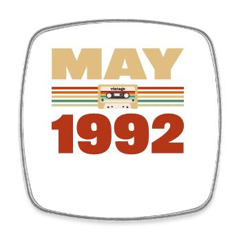 31. Geburtstag Mai Jahrgang 1992 Geschenkidee - Viereckiger Kühlschrankmagnet - Weiß - Vorne