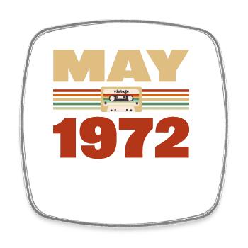 51ème anniversaire mai millésime 1972 Idée cadeau - Magnet carré - blanc - Devant
