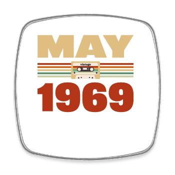54. Geburtstag Mai Jahrgang 1969 Geschenkidee - Viereckiger Kühlschrankmagnet - Weiß - Vorne
