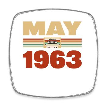 60e anniversaire mai millésime 1963 idée cadeau - Magnet carré - blanc - Devant