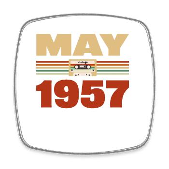 66. Geburtstag Mai Jahrgang 1957 Geschenkidee - Viereckiger Kühlschrankmagnet - Weiß - Vorne