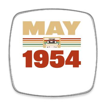 69. Geburtstag Mai Jahrgang 1954 Geschenkidee - Viereckiger Kühlschrankmagnet - Weiß - Vorne