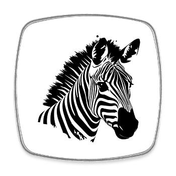 Zebra - Square fridge magnet - white - Front