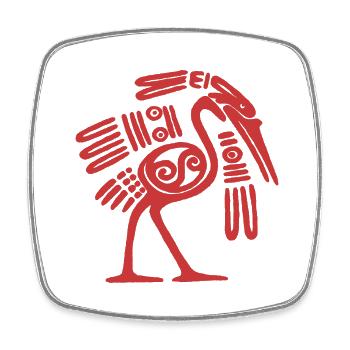 mexican bird - Viereckiger Kühlschrankmagnet - Weiß - Vorne