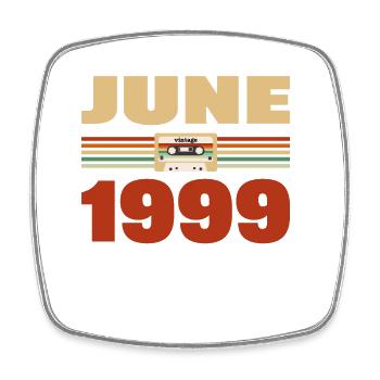 24th Birthday June Vintage 1999 Gift Idea - Square fridge magnet - white - Front
