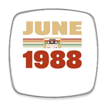 35e anniversaire juin millésime 1988 Idée cadeau - Magnet carré - blanc - Devant