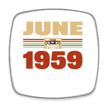 64e anniversaire Juin Année 1959 Idée cadeau - Magnet carré - blanc - Devant