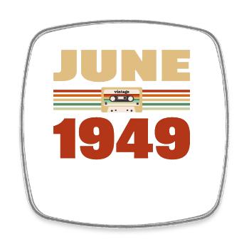 74e anniversaire juin millésime 1949 Idée cadeau - Magnet carré - blanc - Devant