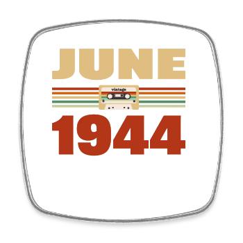 79th Birthday June Vintage 1944 Gift Idea - Square fridge magnet - white - Front