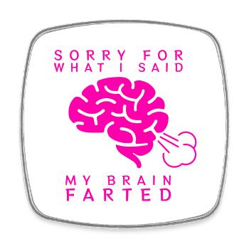 Brain Fart - Square fridge magnet - white - Front