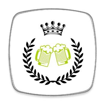 bier wappen 1 - Viereckiger Kühlschrankmagnet - Weiß - Vorne