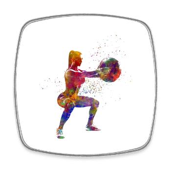 Fitness exercise - Square fridge magnet - white - Front