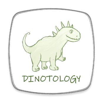 Dinotology - Square fridge magnet - white - Front